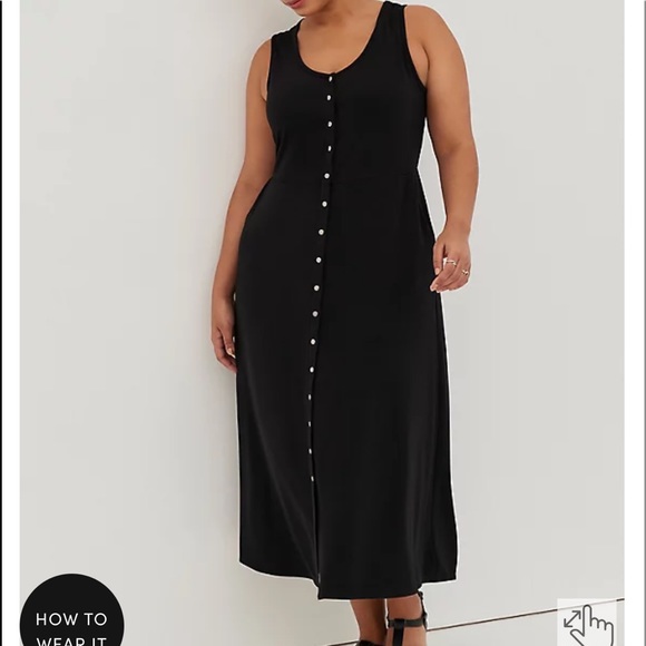 torrid Dresses & Skirts - 👗BUTTON FRONT MAXI DRESS - JERSEY BLACK